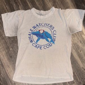 Vintage  80s cape cod whale  watcher tee - very distressed